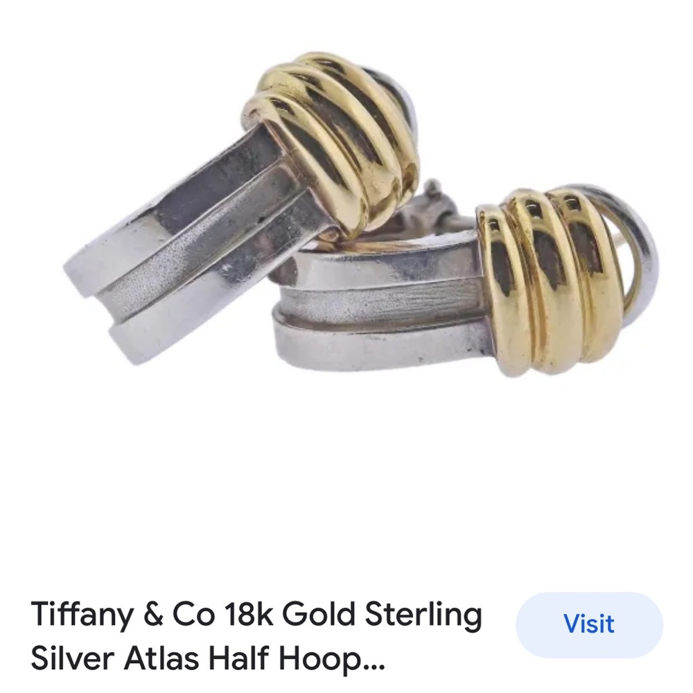 Tiffany & Co Vintage 1998 18k Yellow Gold and Sterling Earrings